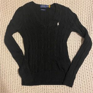 polo ralph lauren v-neck cable knit sweater